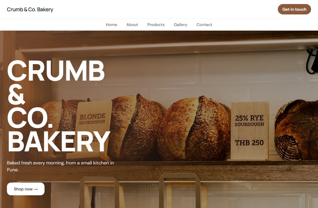 Bakery demo site preview
