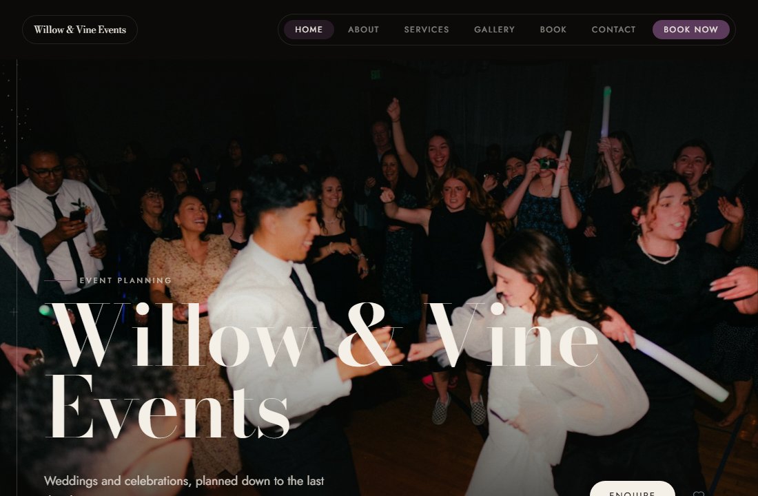 Event Planning demo site preview