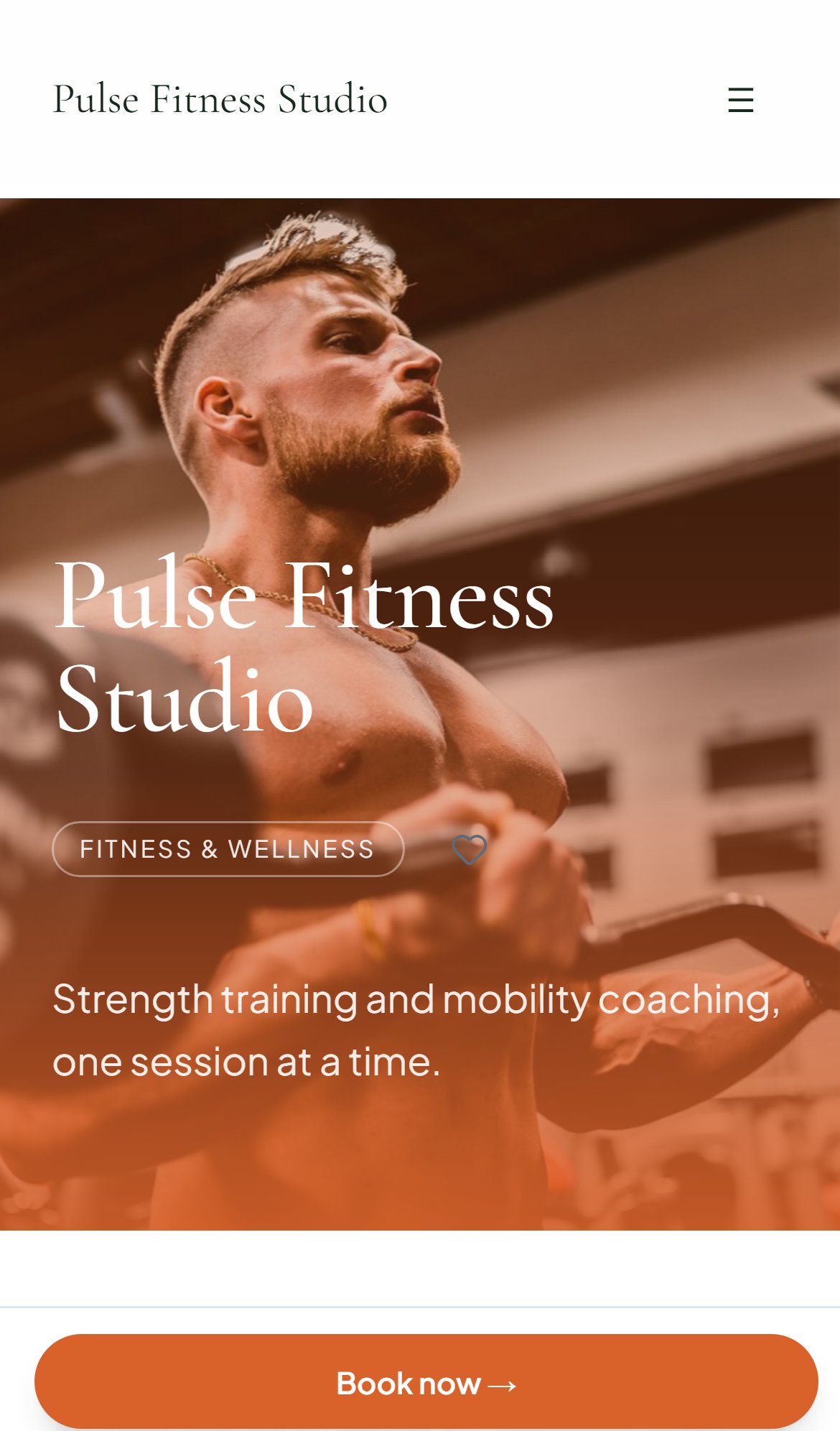 Fitness Studio demo site preview (mobile)