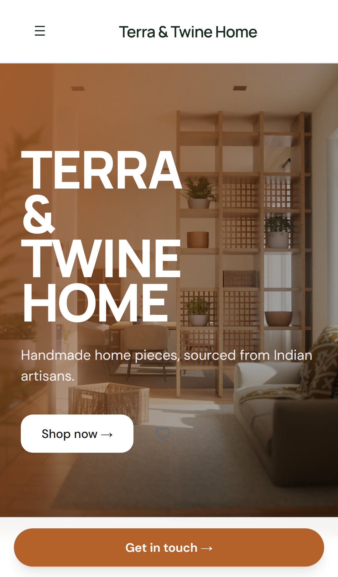 Home Decor demo site preview (mobile)